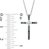 Thumbnail Image 3 of 1/5 CT. T.W. Enhanced Black and White Diamond Cross Pendant in Sterling Silver