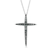 Thumbnail Image 1 of 1/3 CT. T.W. Black Diamond Cross Pendant in Sterling Silver