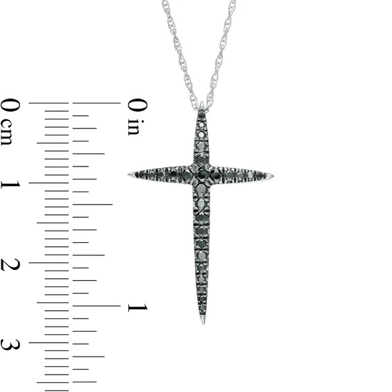 1/3 CT. T.w. Black Diamond Cross Pendant in Sterling Silver