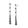 Thumbnail Image 1 of 1/2 CT. T.W. Enhanced Black and White Diamond Line Drop Earrings in Sterling Silver