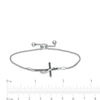 Thumbnail Image 3 of 1/6 CT. T.W. Enhanced Black and White Diamond Ribbon Cross Bolo Bracelet in Sterling Silver - 9.5"