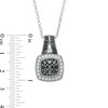Thumbnail Image 3 of 1/3 CT. T.W. Enhanced Black and White Diamond Cushion Frame Vintage-Style Pendant in Sterling Silver