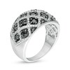 Thumbnail Image 3 of 1 CT. T.W. Enhanced Black and White Diamond Domed Ring in Sterling Silver
