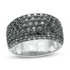Thumbnail Image 1 of 2 CT. T.W. Black Diamond Multi-Row Domed Ring in Sterling Silver
