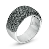 Thumbnail Image 2 of 2 CT. T.W. Black Diamond Multi-Row Domed Ring in Sterling Silver