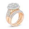2-1/2 CT. T.W. Composite Diamond Frame Multi-Row Bridal Set in 10K Rose Gold