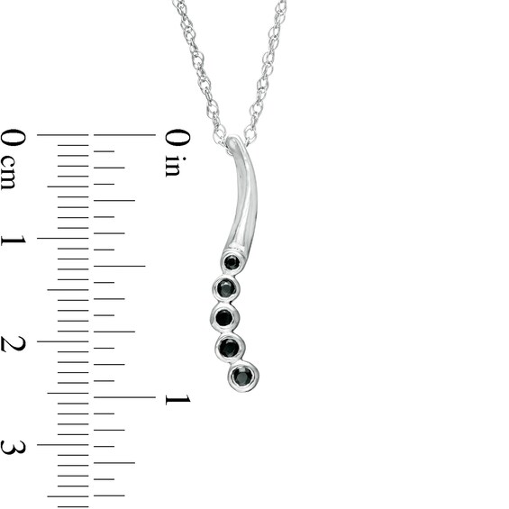 1/10 CT. T.w. Black Diamond Curved Pendant in Sterling Silver
