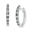Thumbnail Image 1 of 3/8 CT. T.W. Enhanced Black and White Diamond Hoop Earrings in Sterling Silver