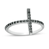 Thumbnail Image 1 of 1/4 CT. T.W. Black Diamond Cross Ring in Sterling Silver