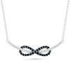 Thumbnail Image 0 of 1/3 CT. T.W. Enhanced Black and White Diamond Infinity and Curved Bar Necklace in Sterling Silver