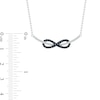 Thumbnail Image 2 of 1/3 CT. T.W. Enhanced Black and White Diamond Infinity and Curved Bar Necklace in Sterling Silver