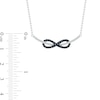 Thumbnail Image 1 of 1/3 CT. T.W. Enhanced Black and White Diamond Infinity and Curved Bar Necklace in Sterling Silver