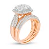 Thumbnail Image 3 of 1-1/2 CT. T.W. Composite Diamond Cushion Frame Multi-Row Bridal Set in 10K Rose Gold