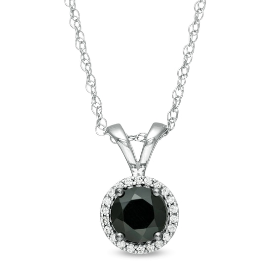 1 CT. T.w. Enhanced Black and White Diamond Frame Pendant in Sterling Silver