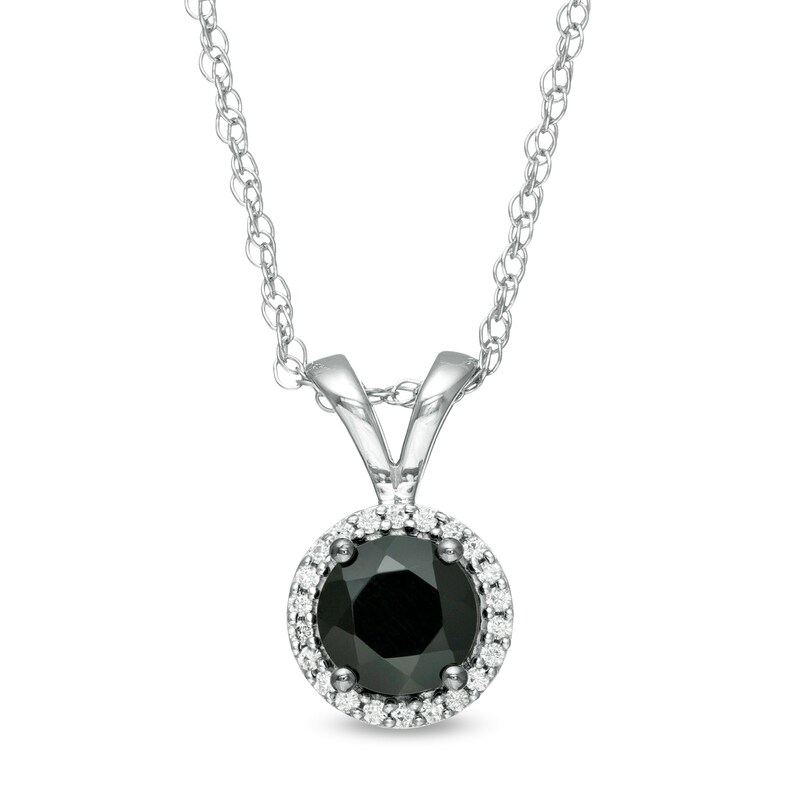 Main Image 1 of 1 CT. T.W. Enhanced Black and White Diamond Frame Pendant in Sterling Silver