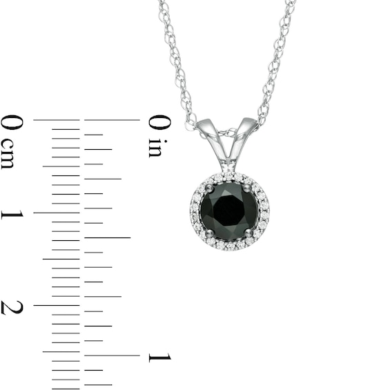 1 CT. T.w. Enhanced Black and White Diamond Frame Pendant in Sterling Silver
