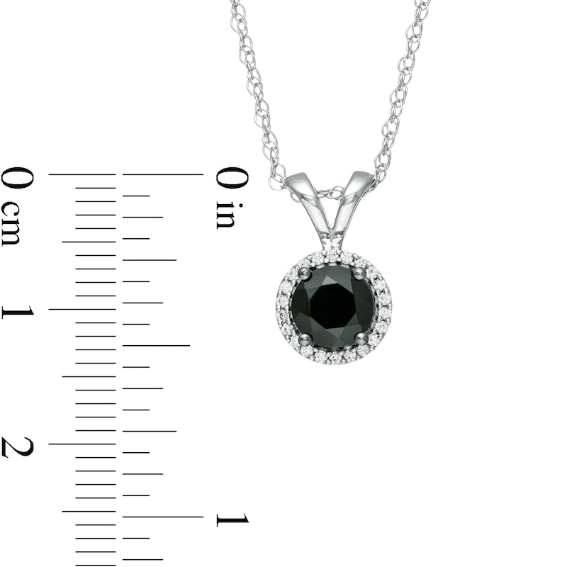 Main Image 3 of 1 CT. T.W. Enhanced Black and White Diamond Frame Pendant in Sterling Silver