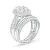 Thumbnail Image 3 of 1-1/2 CT. T.W. Composite Diamond Oval Frame Multi-Row Bridal Set in 10K White Gold