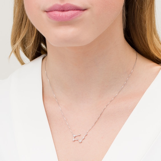 Diamond Accent Taurus Constellation Necklace in Sterling Silver Diamond Accent Taurus Constellation Necklace in Sterling Silver