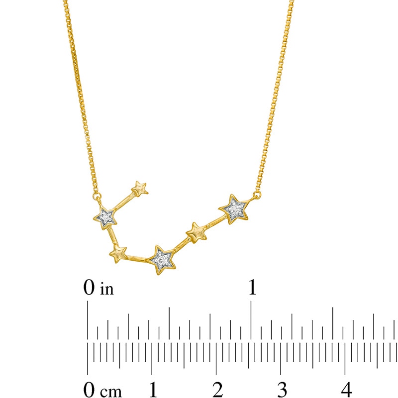 Diamond Accent Cancer Constellation Necklace in Sterling Silver with 14K Gold Plate