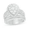 Thumbnail Image 1 of 1-1/2 CT. T.W. Multi-Diamond Pear-Shaped Frame Multi-Row Bridal Set in 10K White Gold