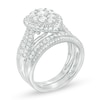 Thumbnail Image 3 of 1-1/2 CT. T.W. Multi-Diamond Pear-Shaped Frame Multi-Row Bridal Set in 10K White Gold