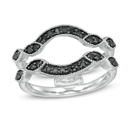 1/4 CT. T.W. Black Diamond Contour Solitaire Enhancer in 10K White Gold