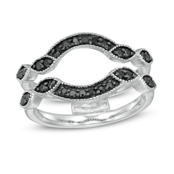 1/4 CT. T.w. Black Diamond Contour Solitaire Enhancer in 10K White Gold