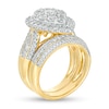 Thumbnail Image 2 of 2-1/2 CT. T.W. Multi-Diamond Pear-Shaped Multi-Row Bridal Set in 10K Gold