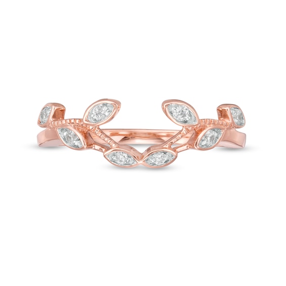 1/10 CT. T.w. Diamond Leaf Solitaire Enhancer in 10K Rose Gold