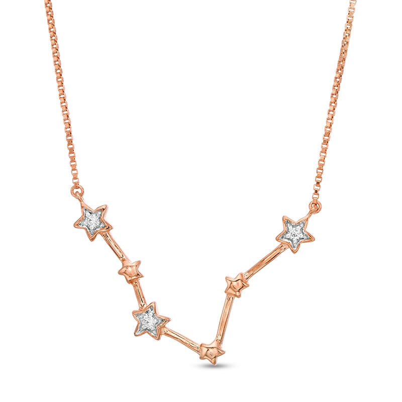 Diamond Accent Pisces Constellation Necklace in Sterling Silver with 14K  Rose Gold Plate | Zales