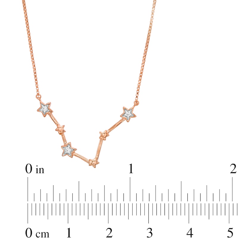 Accent Silver Diamond Sterling Zales | Pisces Rose Gold Constellation with in Necklace 14K Plate