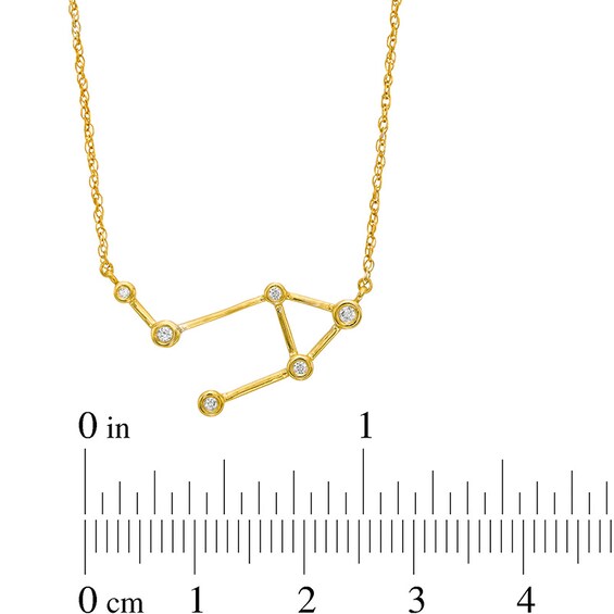 1/20 CT. T.w. Diamond Libra Constellation Bezel-Set Necklace in 10K Gold