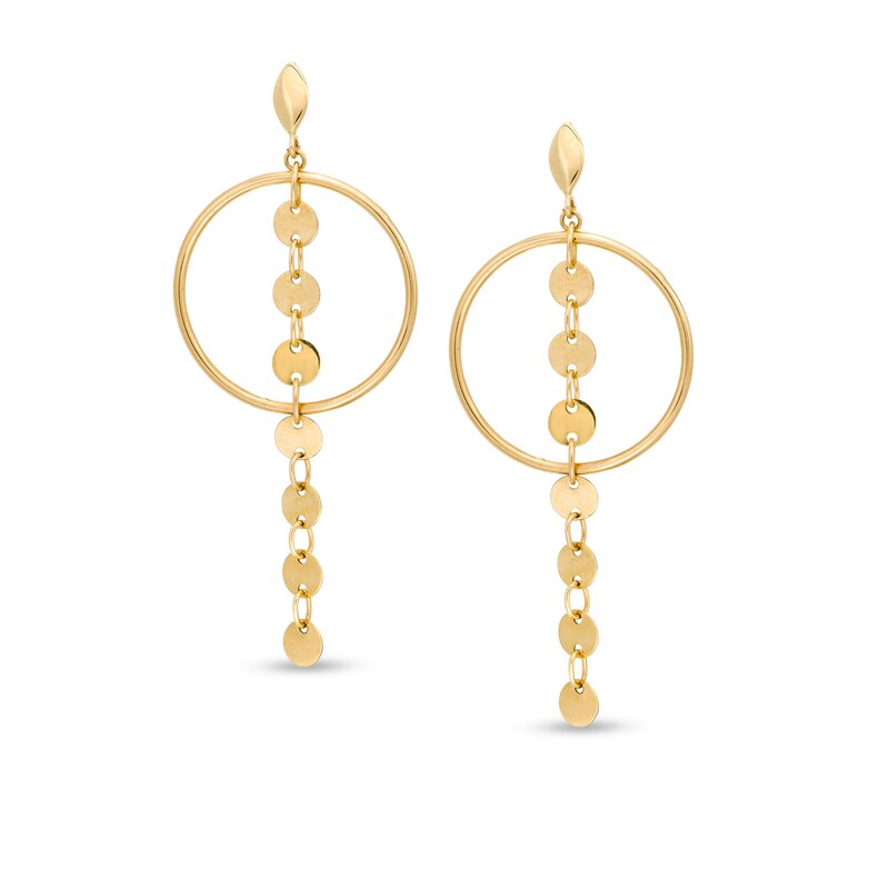 Main Image 1 of Made in Italy Orbit Drop Earrings in 10K Gold