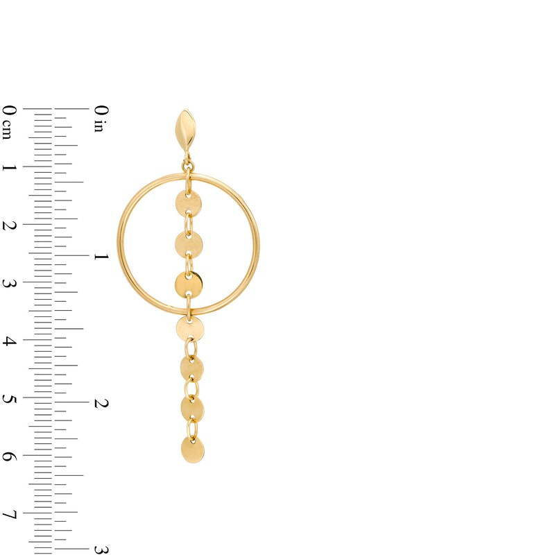 Main Image 3 of Made in Italy Orbit Drop Earrings in 10K Gold