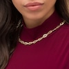 Thumbnail Image 2 of Made in Italy Interwoven Diamond-Cut Link Chain Necklace in 14K Gold - 18"