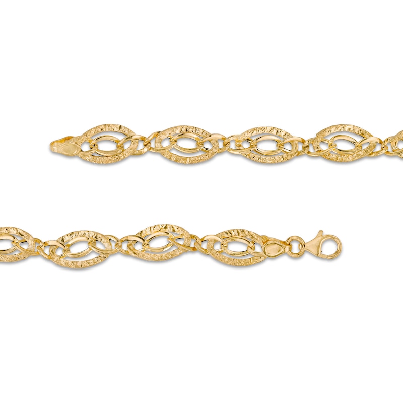 Main Image 3 of Made in Italy Interwoven Diamond-Cut Link Chain Necklace in 14K Gold - 18"