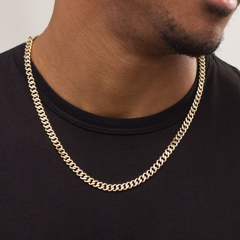 Main Image 2 of Made in Italy Men's 6.5mm Curb Chain Necklace in 10K Two-Tone Gold - 22"