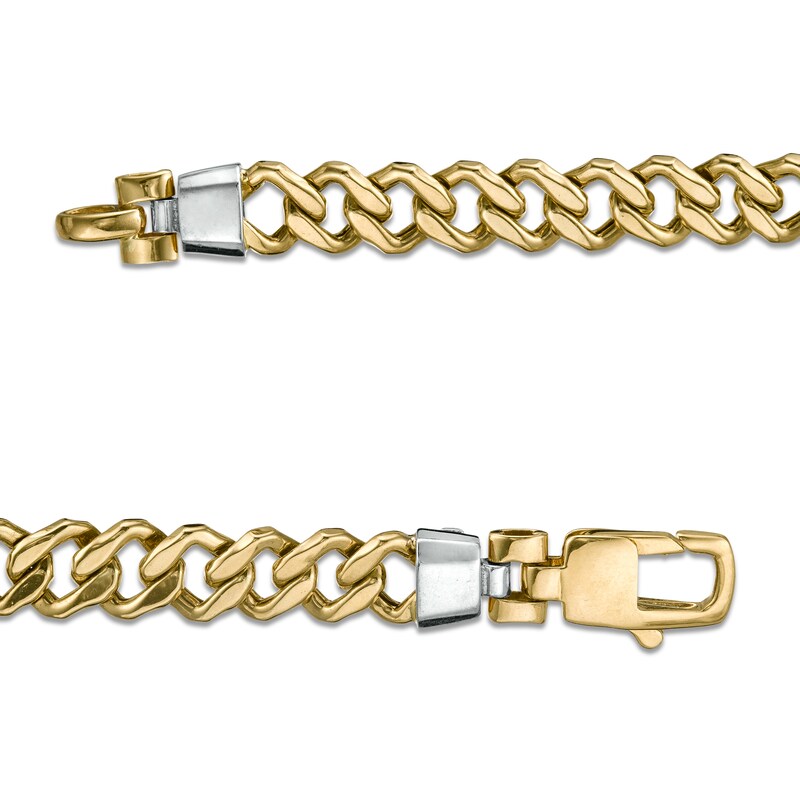 Main Image 3 of Made in Italy Men's 6.5mm Curb Chain Necklace in 10K Two-Tone Gold - 22"