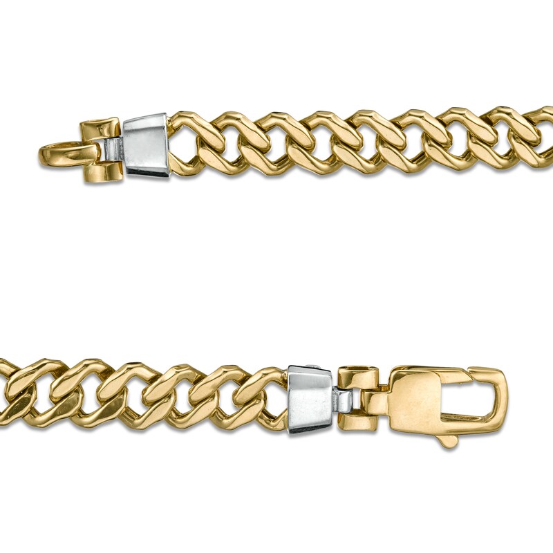 Main Image 4 of Made in Italy Men's 6.5mm Curb Chain Necklace in 10K Two-Tone Gold - 22"