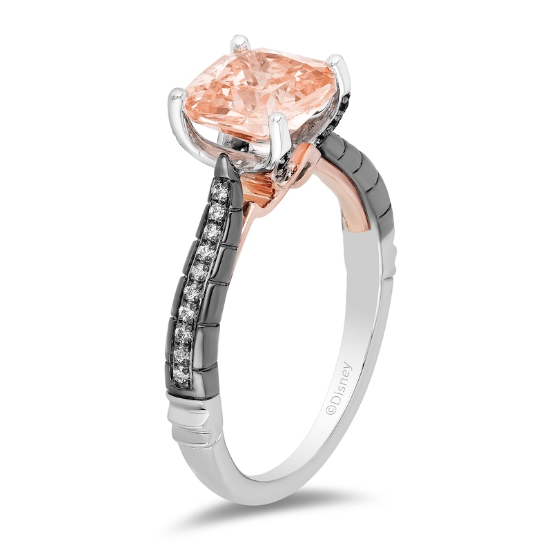 Main Image 2 of Enchanted Disney Villains Maleficent 8.0mm Morganite and 1/6 CT. TW. Diamond Engagement Ring in 14K Two-Tone Gold