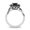 Thumbnail Image 2 of Enchanted Disney Villains Maleficent 1-1/2 CT. T.W. Black and White Diamond Frame Engagement Ring in 14K White Gold