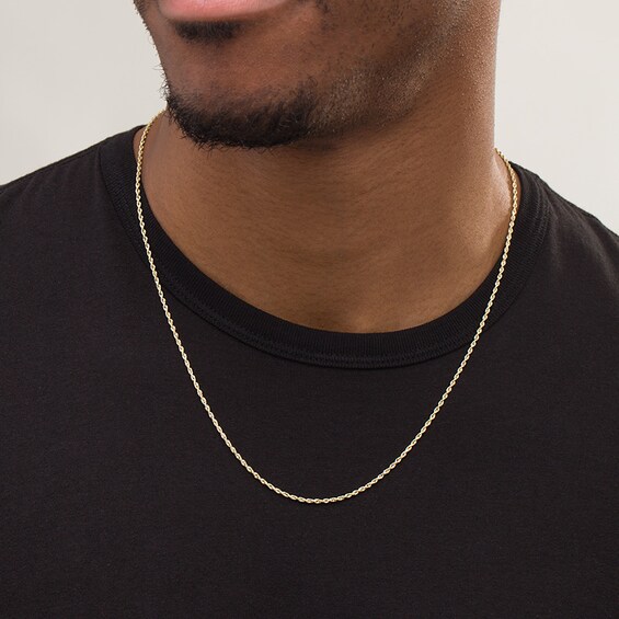 1.6mm Rope Chain Necklace in Solid 10K Gold - 22"