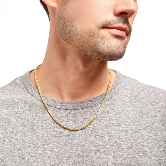 3.15mm Franco Snake Chain Necklace in Hollow 10K Gold - 20"