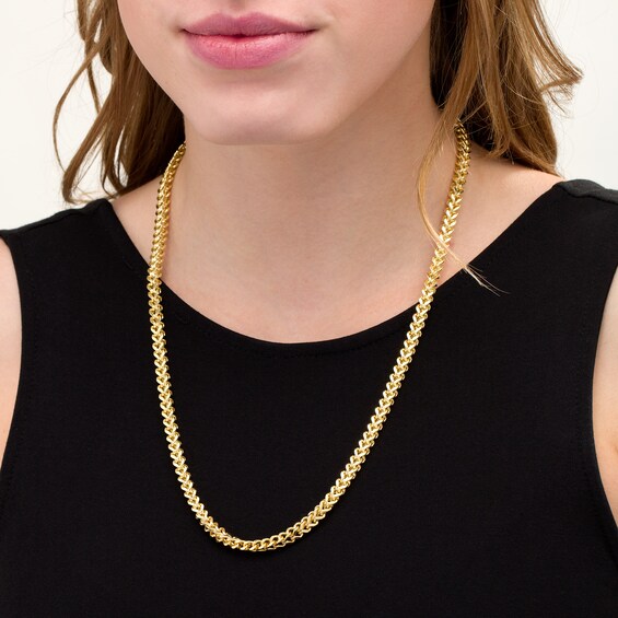 5.3mm Franco Snake Chain Necklace in Hollow 10K Gold - 22"