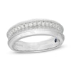 Thumbnail Image 1 of Vera Wang Men's Men 5/8 CT. T.W. Diamond Two Row Wedding Band in 14K White Gold