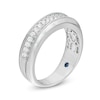 Thumbnail Image 2 of Vera Wang Men's Men 5/8 CT. T.W. Diamond Two Row Wedding Band in 14K White Gold