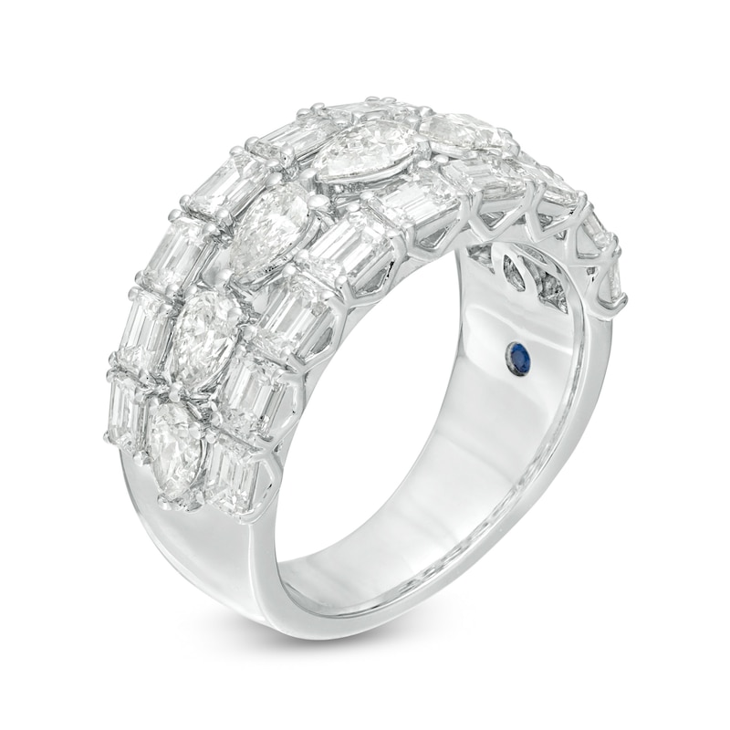 Vera Wang Love Collection 2-7/8 CT. T.W. Certified Diamond Three Row Band in 14K White Gold (I/SI2)