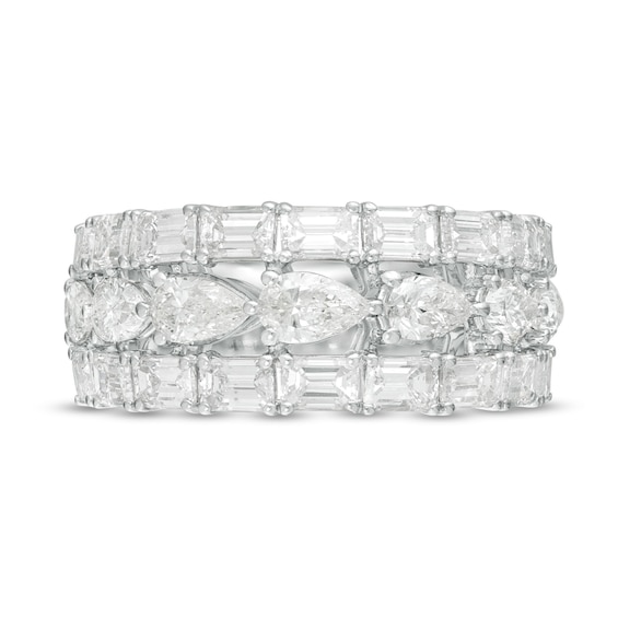 Vera Wang Love Collection 2-7/8 CT. T.W. Certified Diamond Three Row Band in 14K White Gold (I/SI2) Vera Wang Love Collection 2-7/8 CT. T.W. Certified Diamond Three Row Band in 14K White Gold (I/SI2)