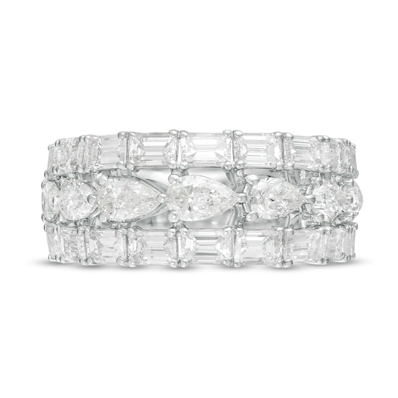 Vera Wang Love Collection 2-7/8 CT. T.W. Certified Diamond Three Row Band in 14K White Gold (I/SI2)